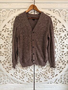 Lachlan British Inspired Men’s Cardigan M 100% Cotton Brown Button Front